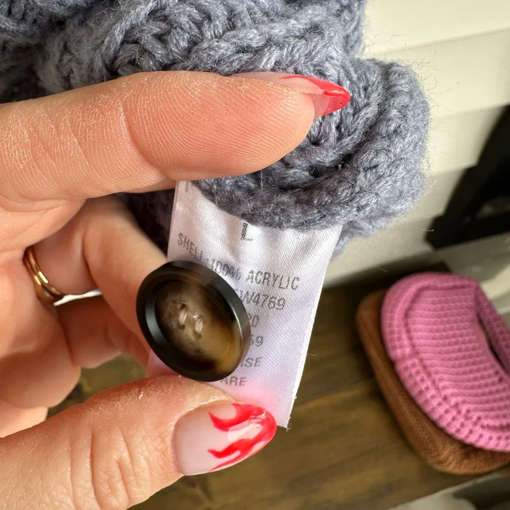 Vici Slate Blue Button-Up Cardigan - Picture 4 of 5